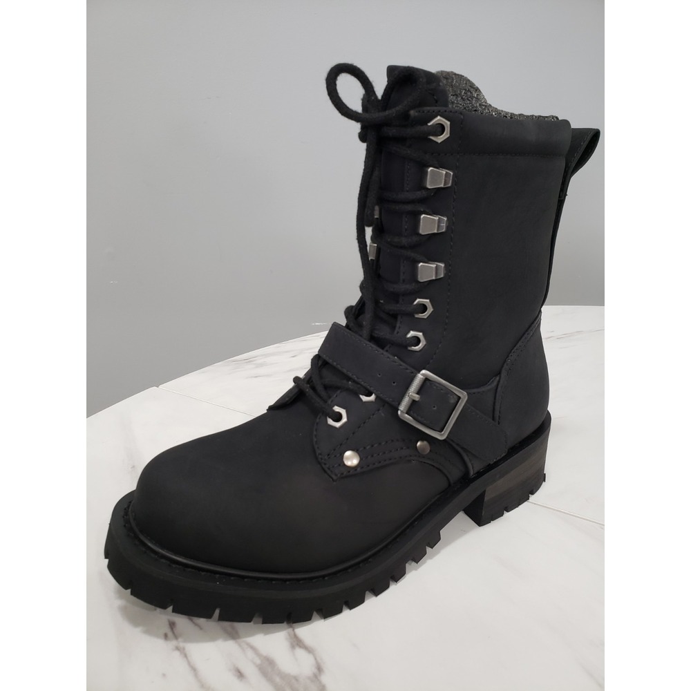 NEW SZ 7 Darker Wavs combat moto moto biker gothic boots punk OUTRO CADET BUCKLE - Picture 2 of 9